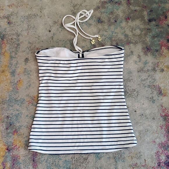 Sperry Top Sider Navy Blue & White Striped Nautical Tankini Bathing Suit Size S - Picture 12 of 15